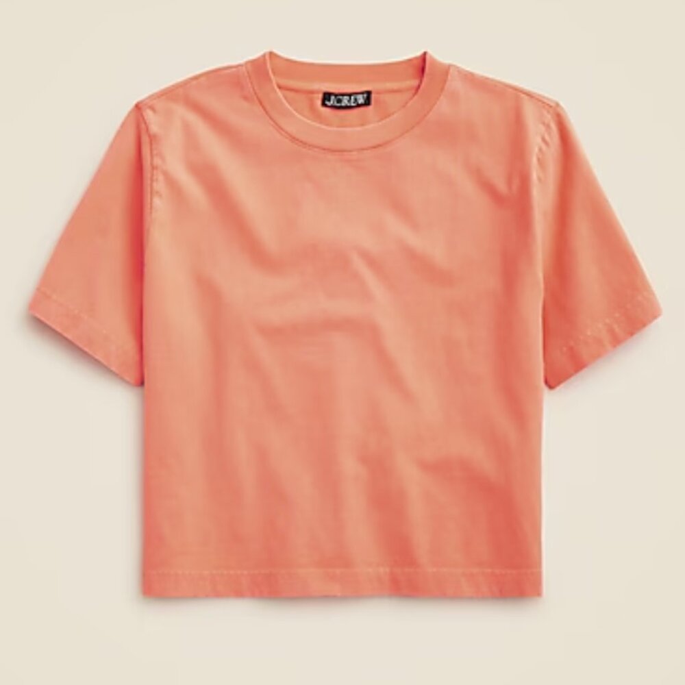 J.Crew - Relaxed premium-weight cropped T-shirt, Size L (NWT)